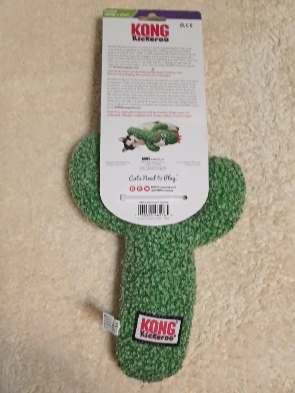 NWT ~ KONG's Kickeroo Oversized Cactus Cat Toy with Catnip & Crinkle